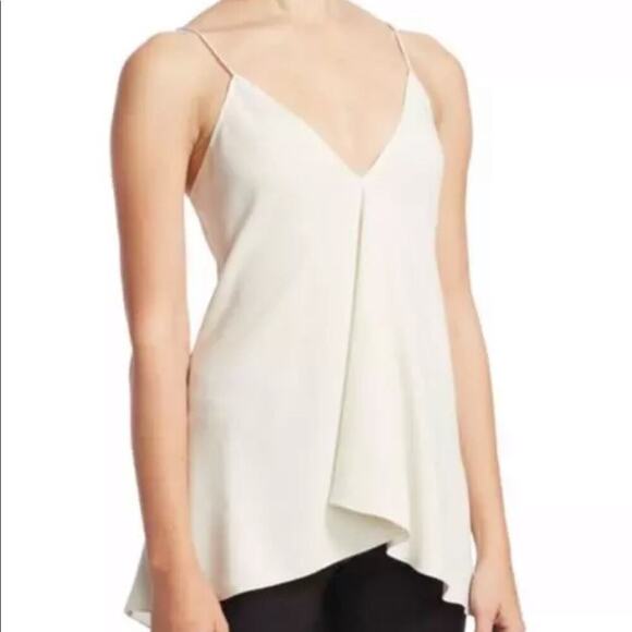 THEORY  RARE Kensington Draped Tank Top WHITE SIZE M NWT - Picture 2 of 7